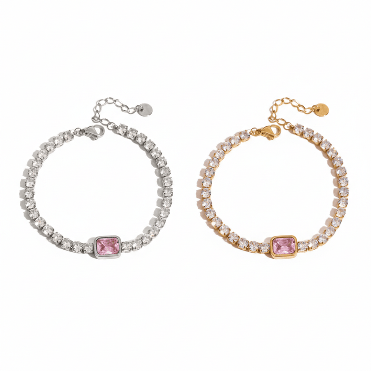 【ブレスレット】Rosy Square bracelet - 𝐇𝐨𝐧𝐞𝐲 𝐁𝐮𝐭𝐭𝐞𝐫 𝐍𝐢𝐧𝐞