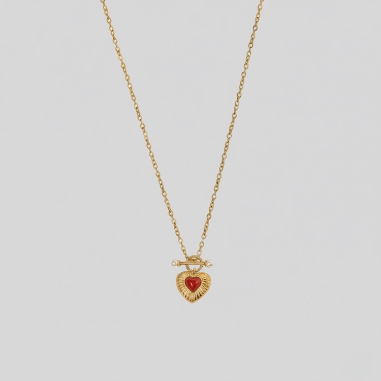 Rouge heart necklace - 𝐇𝐨𝐧𝐞𝐲 𝐁𝐮𝐭𝐭𝐞𝐫 𝐍𝐢𝐧𝐞
