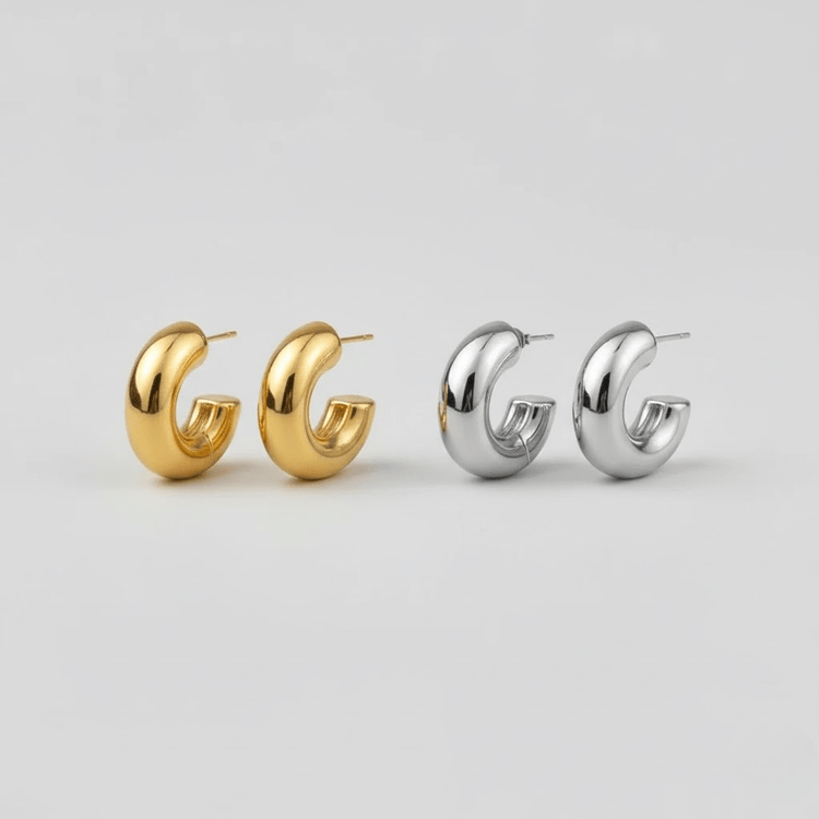 【ピアス】Rounded hoop pierce - 𝐇𝐨𝐧𝐞𝐲 𝐁𝐮𝐭𝐭𝐞𝐫 𝐍𝐢𝐧𝐞