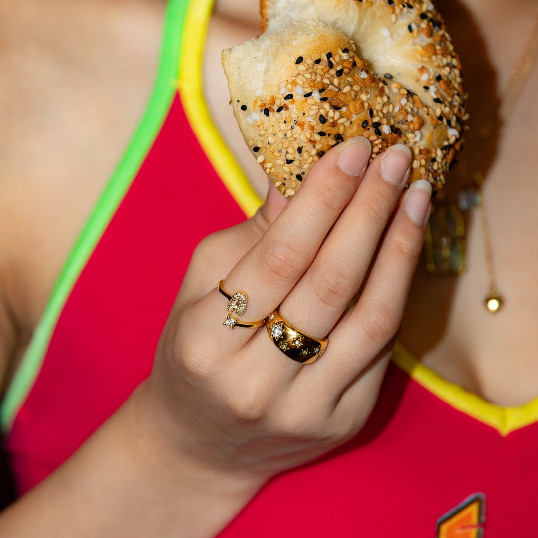 【リング】Star dome ring - 𝐇𝐨𝐧𝐞𝐲 𝐁𝐮𝐭𝐭𝐞𝐫 𝐍𝐢𝐧𝐞