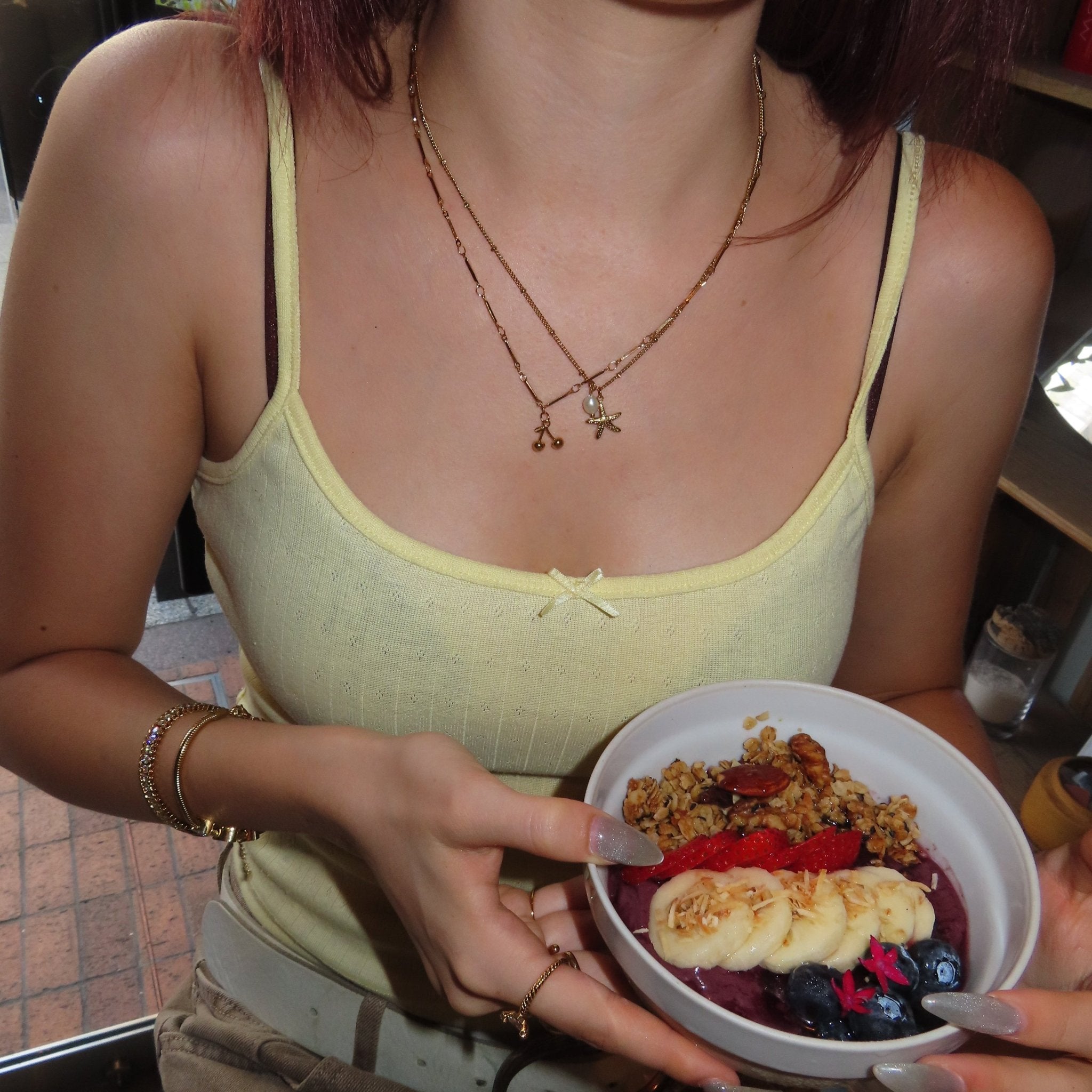 Starfish cherry necklace (2セット) - 𝐇𝐨𝐧𝐞𝐲 𝐁𝐮𝐭𝐭𝐞𝐫 𝐍𝐢𝐧𝐞