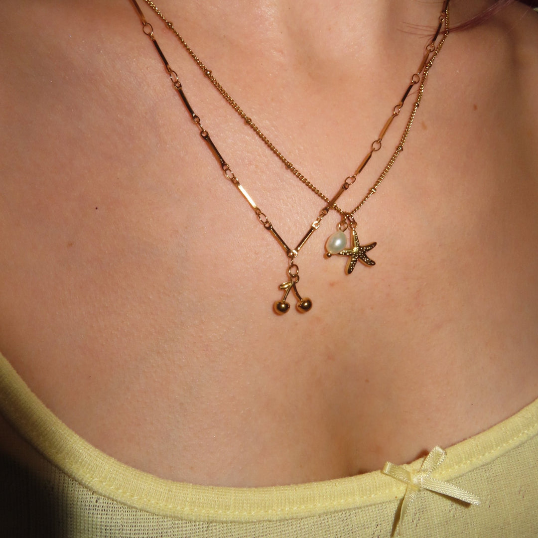 Starfish cherry necklace (2セット) - 𝐇𝐨𝐧𝐞𝐲 𝐁𝐮𝐭𝐭𝐞𝐫 𝐍𝐢𝐧𝐞