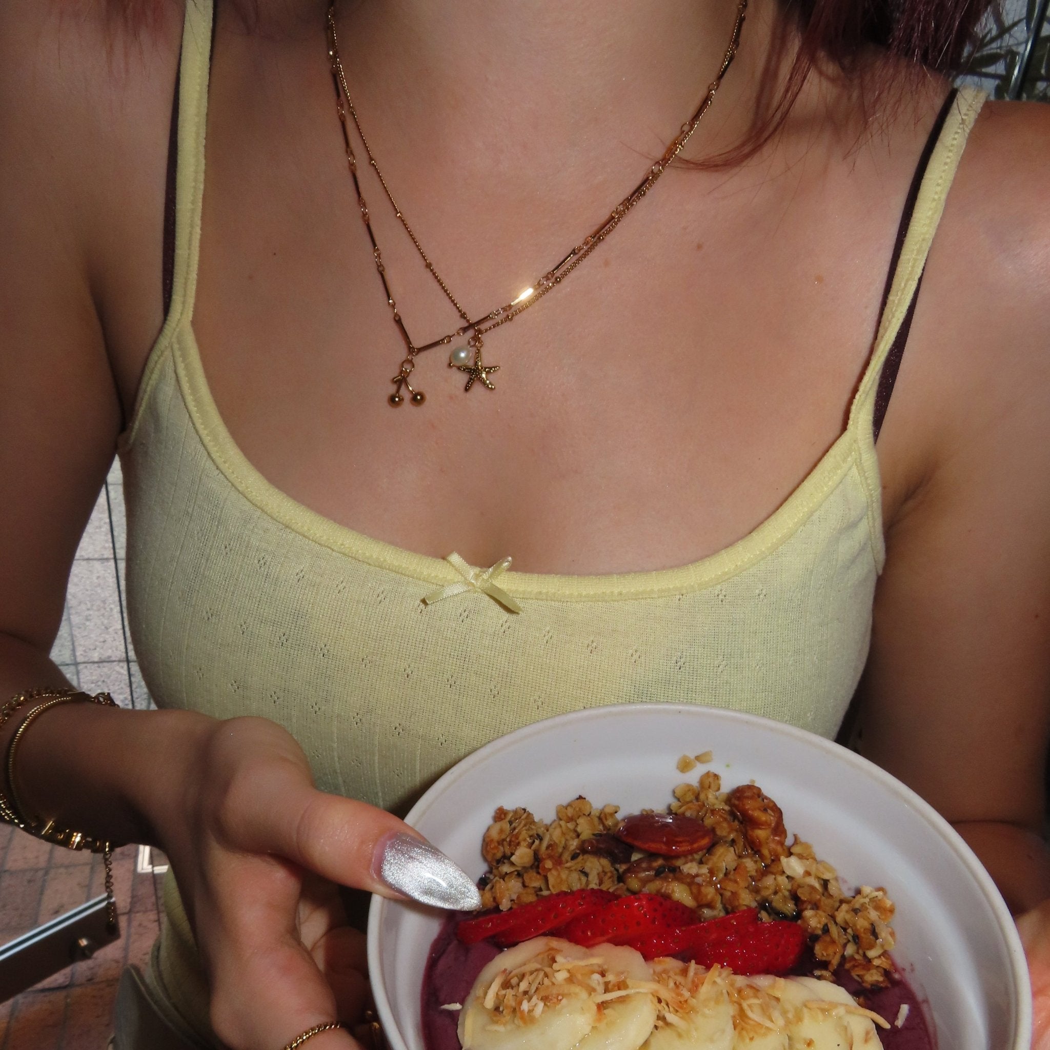 Starfish cherry necklace (2セット) - 𝐇𝐨𝐧𝐞𝐲 𝐁𝐮𝐭𝐭𝐞𝐫 𝐍𝐢𝐧𝐞