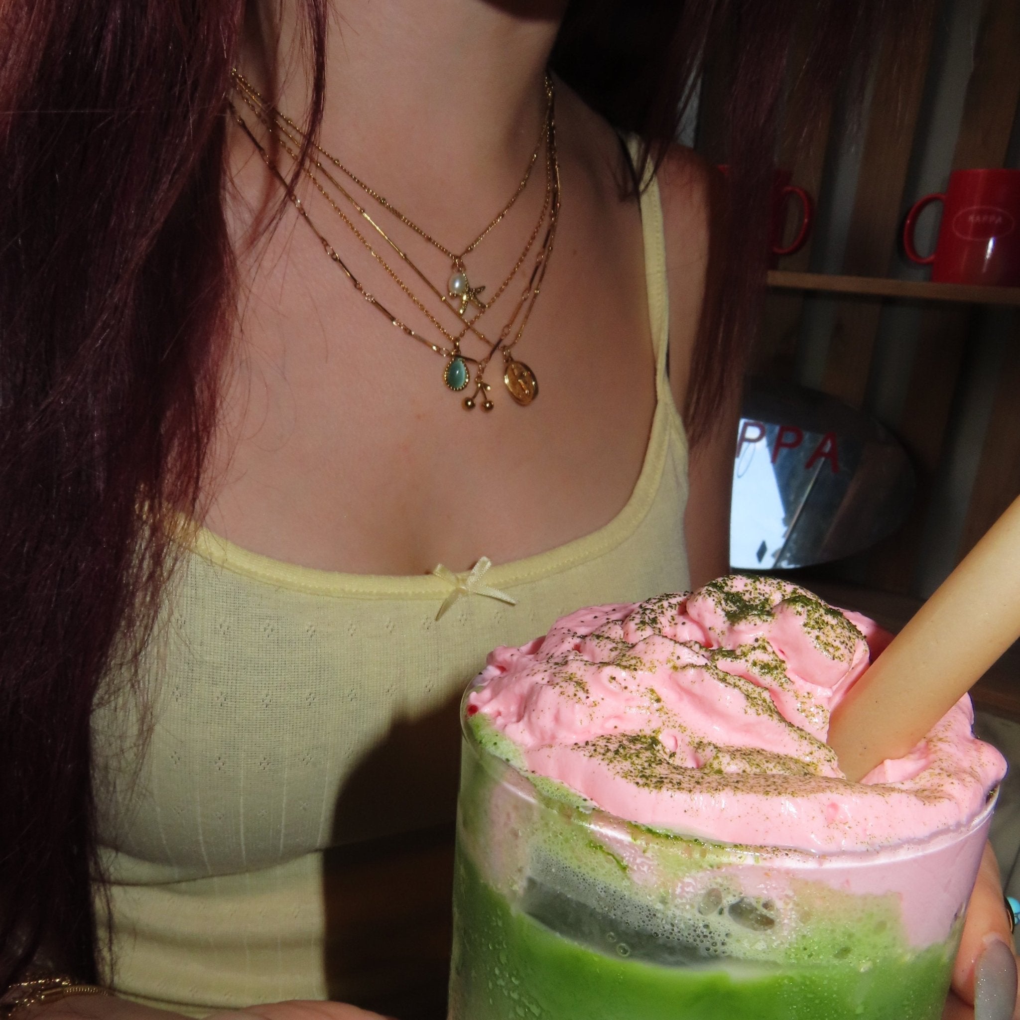 Starfish cherry necklace (2セット) - 𝐇𝐨𝐧𝐞𝐲 𝐁𝐮𝐭𝐭𝐞𝐫 𝐍𝐢𝐧𝐞