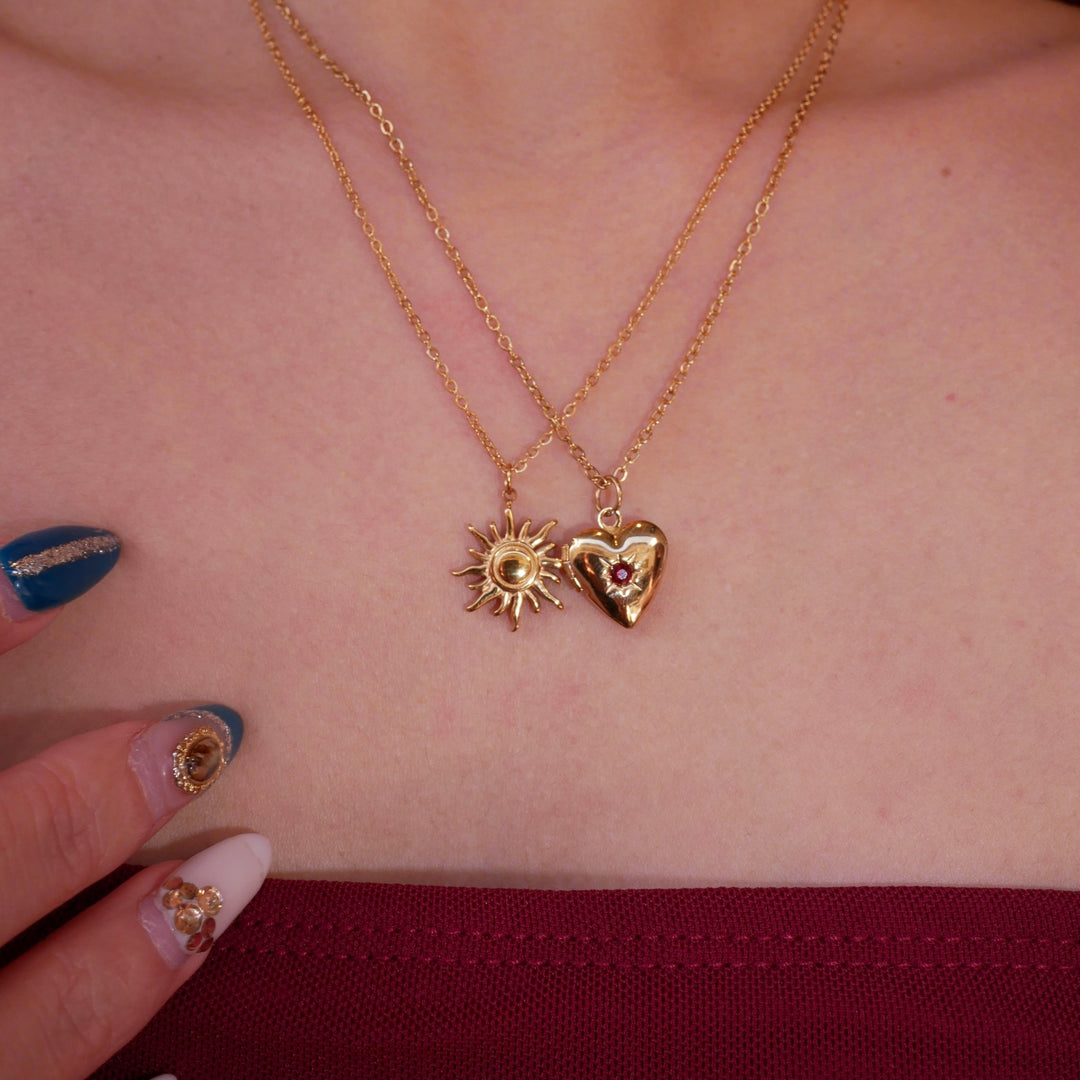 Sun ruby necklace (2セット) - 𝐇𝐨𝐧𝐞𝐲 𝐁𝐮𝐭𝐭𝐞𝐫 𝐍𝐢𝐧𝐞