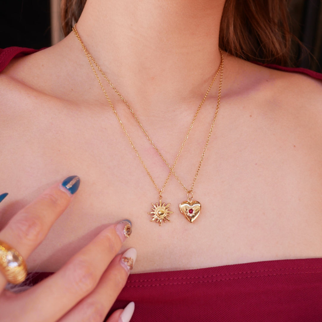 Sun ruby necklace (2セット) - 𝐇𝐨𝐧𝐞𝐲 𝐁𝐮𝐭𝐭𝐞𝐫 𝐍𝐢𝐧𝐞