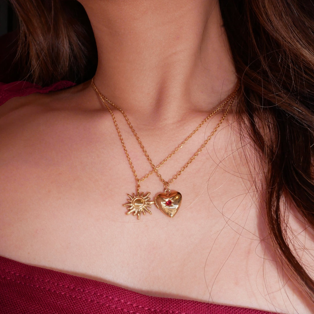 Sun ruby necklace (2セット) - 𝐇𝐨𝐧𝐞𝐲 𝐁𝐮𝐭𝐭𝐞𝐫 𝐍𝐢𝐧𝐞