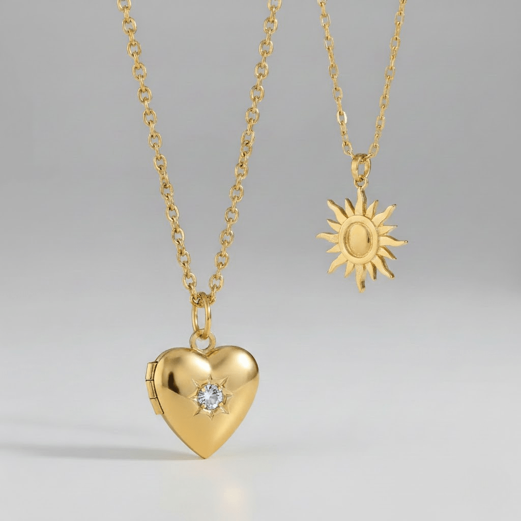 Sun ruby necklace (2セット) - 𝐇𝐨𝐧𝐞𝐲 𝐁𝐮𝐭𝐭𝐞𝐫 𝐍𝐢𝐧𝐞