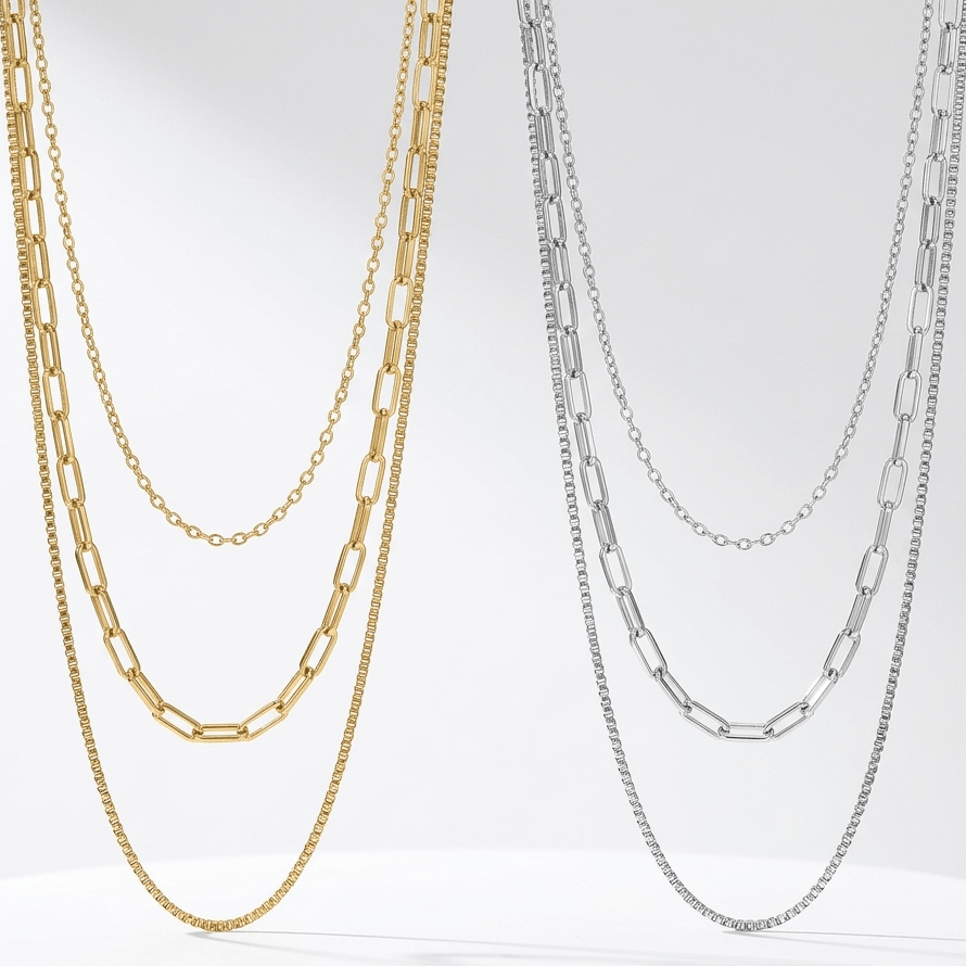 Triple layer necklace - 𝐇𝐨𝐧𝐞𝐲 𝐁𝐮𝐭𝐭𝐞𝐫 𝐍𝐢𝐧𝐞