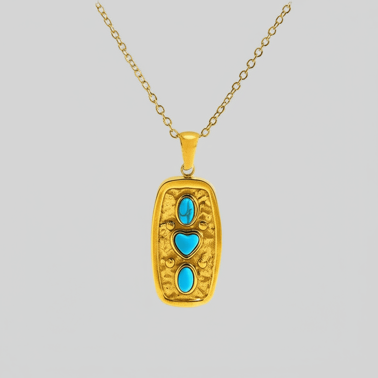 Turquoise plate necklace - 𝐇𝐨𝐧𝐞𝐲 𝐁𝐮𝐭𝐭𝐞𝐫 𝐍𝐢𝐧𝐞