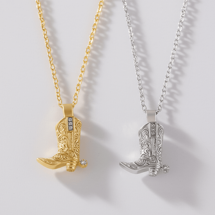 Western boots necklace - 𝐇𝐨𝐧𝐞𝐲 𝐁𝐮𝐭𝐭𝐞𝐫 𝐍𝐢𝐧𝐞