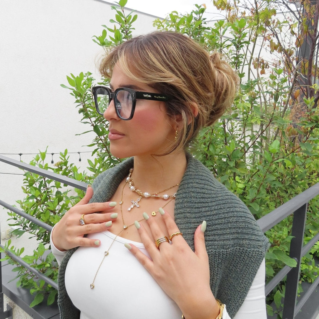 Wide clear glasses - 𝐇𝐨𝐧𝐞𝐲 𝐁𝐮𝐭𝐭𝐞𝐫 𝐍𝐢𝐧𝐞