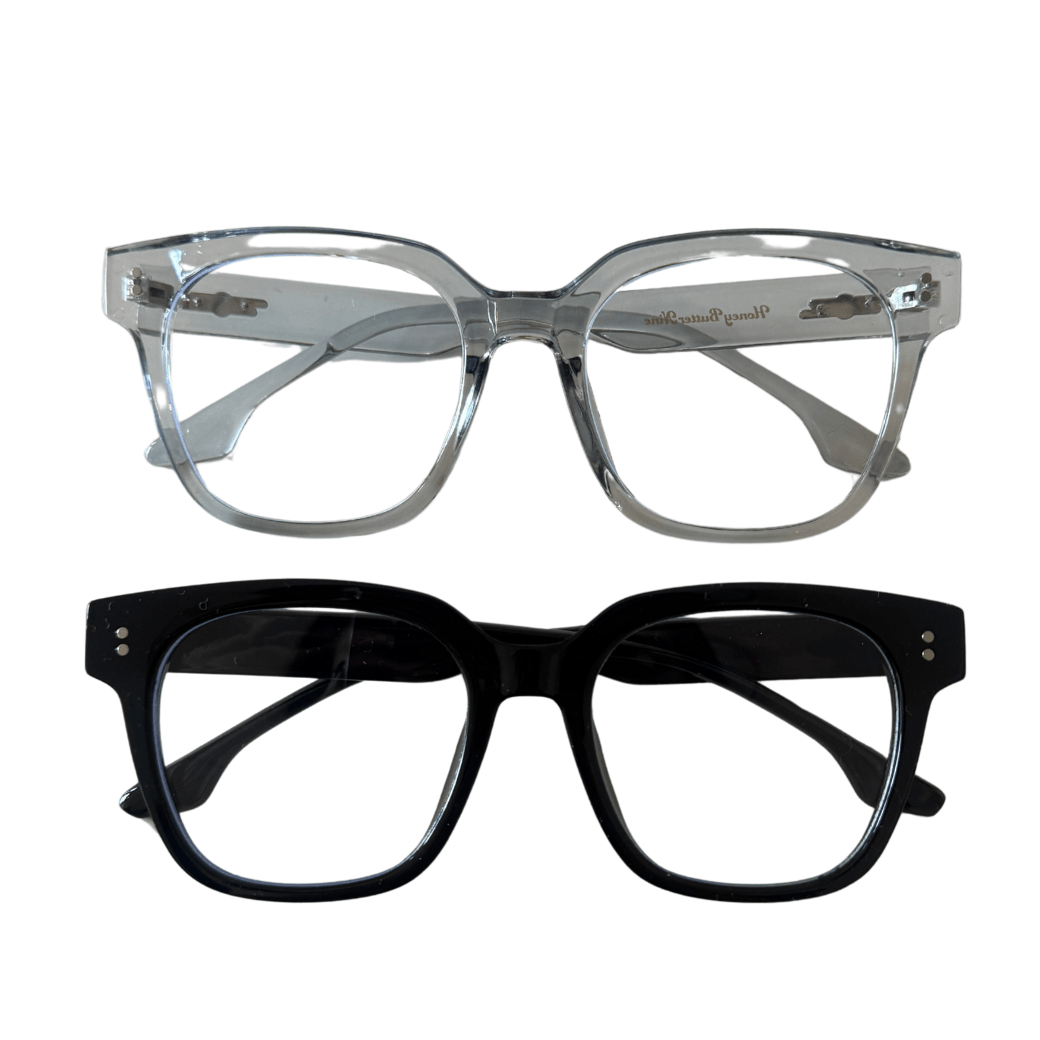 Wide clear glasses - 𝐇𝐨𝐧𝐞𝐲 𝐁𝐮𝐭𝐭𝐞𝐫 𝐍𝐢𝐧𝐞