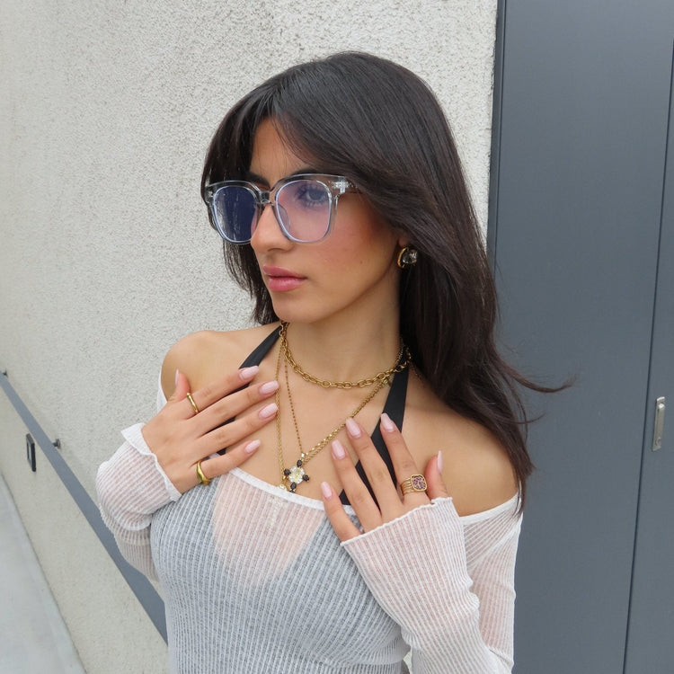 Wide clear glasses - 𝐇𝐨𝐧𝐞𝐲 𝐁𝐮𝐭𝐭𝐞𝐫 𝐍𝐢𝐧𝐞