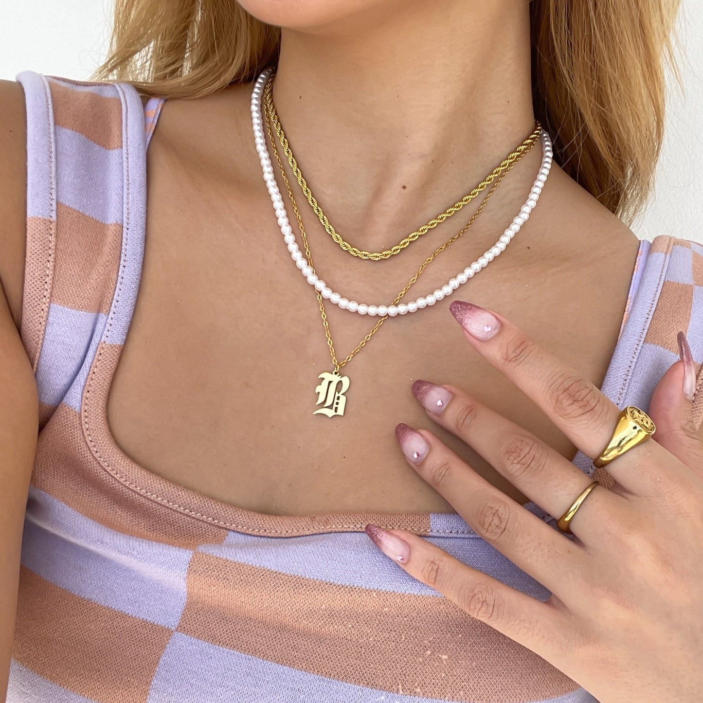 B perl necklace(3セット) - 𝐇𝐨𝐧𝐞𝐲 𝐁𝐮𝐭𝐭𝐞𝐫 𝐍𝐢𝐧𝐞