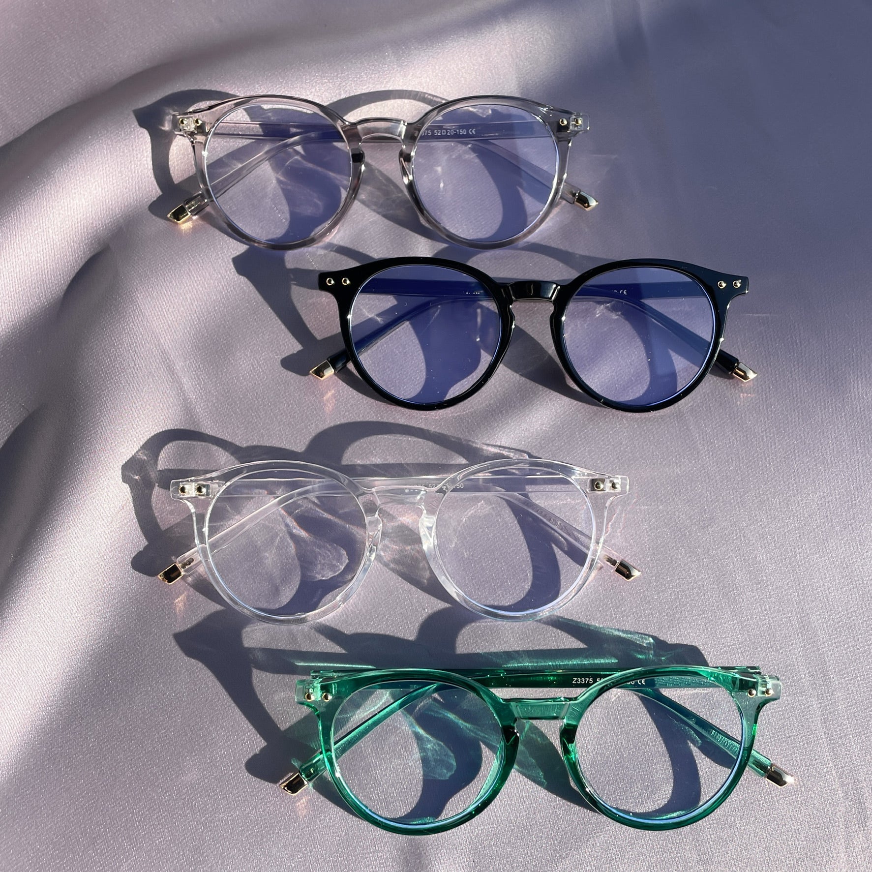 Clear flame glasses (ﾌﾞﾙｰﾗｲﾄｶｯﾄ付) - 𝐇𝐨𝐧𝐞𝐲 𝐁𝐮𝐭𝐭𝐞𝐫 𝐍𝐢𝐧𝐞