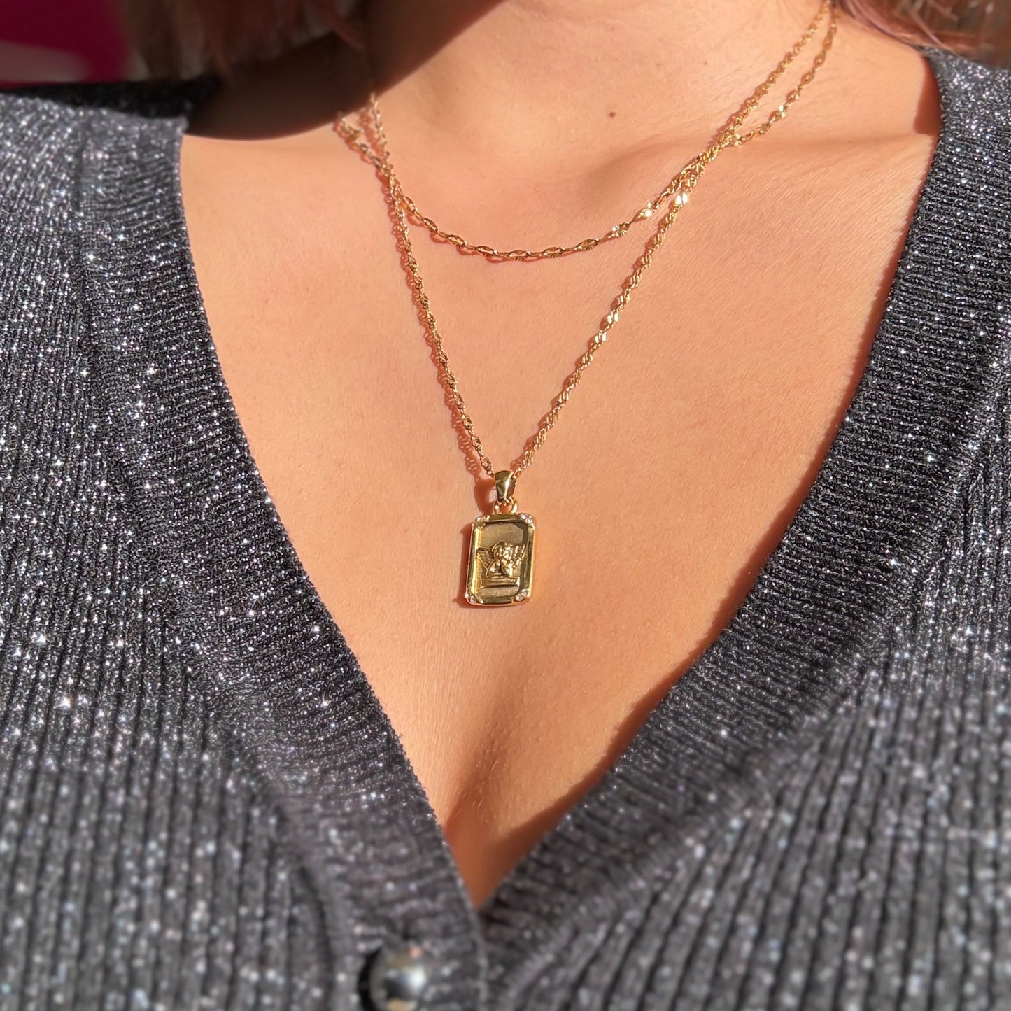 Plate angel necklace(２セット) - 𝐇𝐨𝐧𝐞𝐲 𝐁𝐮𝐭𝐭𝐞𝐫 𝐍𝐢𝐧𝐞