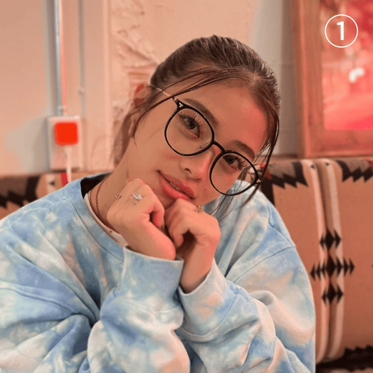 Sharp flame glasses(ﾌﾞﾙｰﾗｲﾄｶｯﾄ付) - 𝐇𝐨𝐧𝐞𝐲 𝐁𝐮𝐭𝐭𝐞𝐫 𝐍𝐢𝐧𝐞