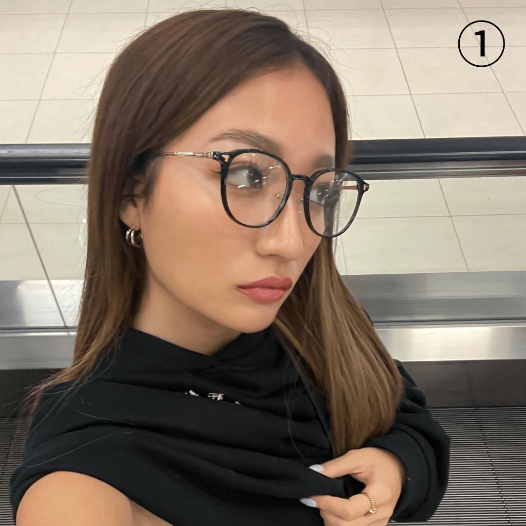 Sharp flame glasses(ﾌﾞﾙｰﾗｲﾄｶｯﾄ付) - 𝐇𝐨𝐧𝐞𝐲 𝐁𝐮𝐭𝐭𝐞𝐫 𝐍𝐢𝐧𝐞