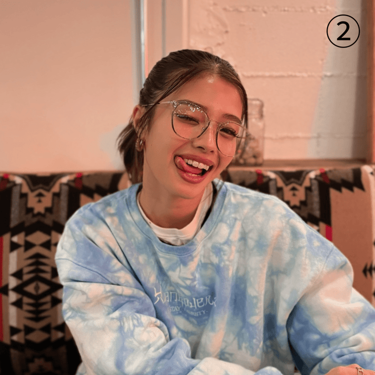 Sharp flame glasses(ﾌﾞﾙｰﾗｲﾄｶｯﾄ付) - 𝐇𝐨𝐧𝐞𝐲 𝐁𝐮𝐭𝐭𝐞𝐫 𝐍𝐢𝐧𝐞