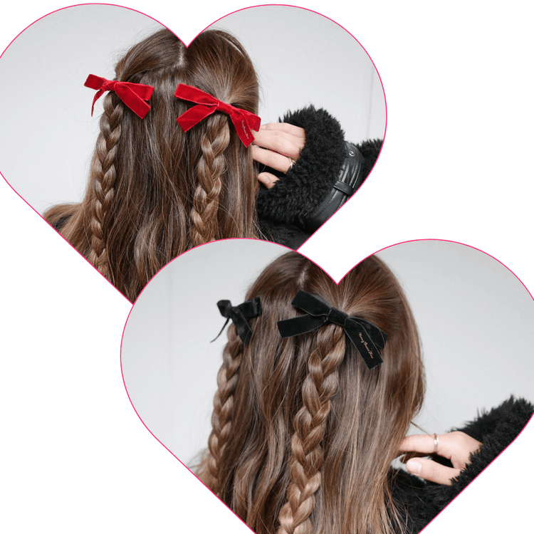 Velours ribbon clip (2set) - 𝐇𝐨𝐧𝐞𝐲 𝐁𝐮𝐭𝐭𝐞𝐫 𝐍𝐢𝐧𝐞