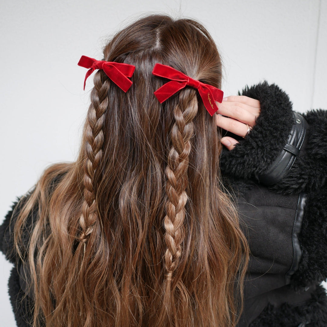 Velours ribbon clip (2set) - 𝐇𝐨𝐧𝐞𝐲 𝐁𝐮𝐭𝐭𝐞𝐫 𝐍𝐢𝐧𝐞